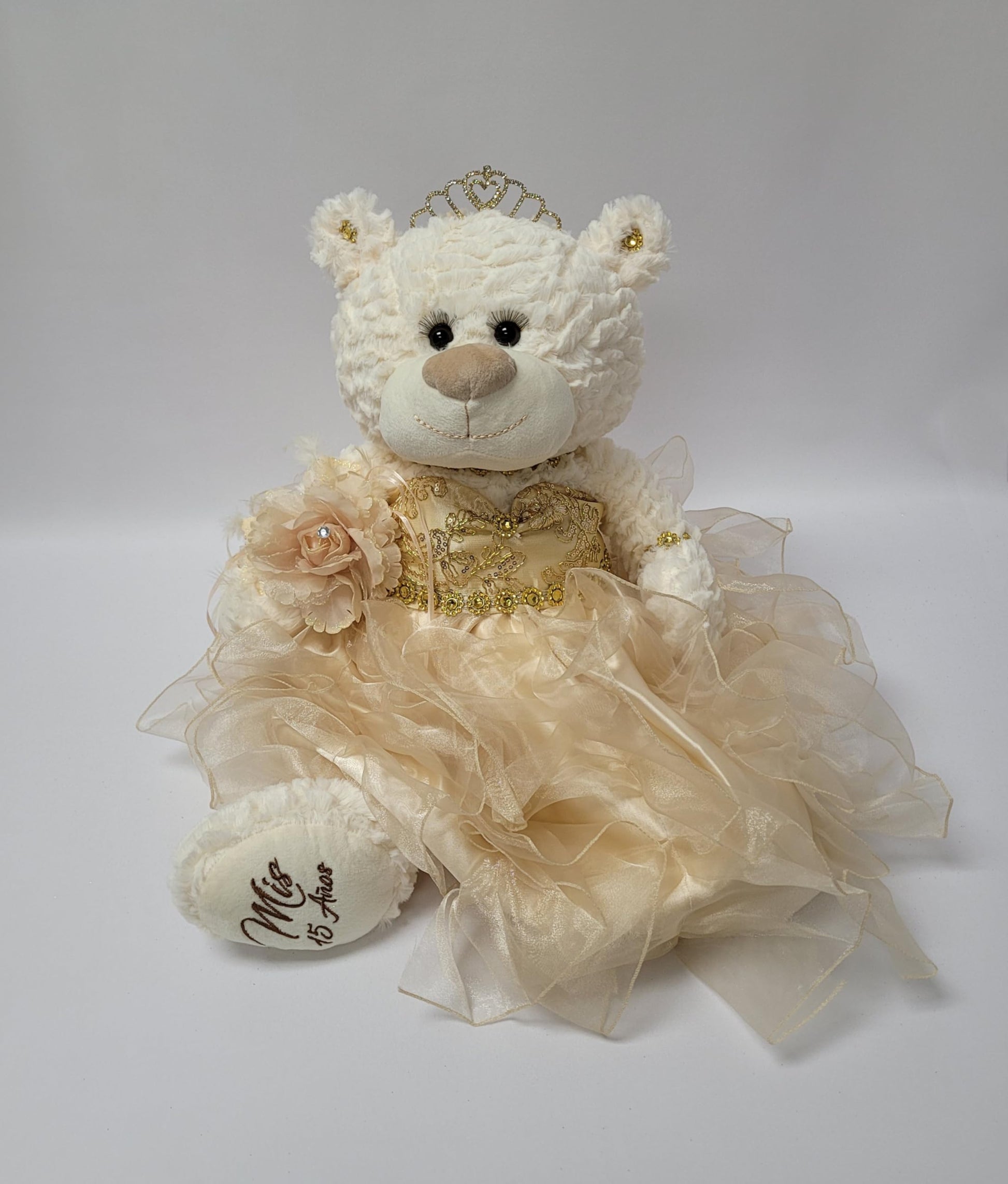 Kinnex Collections Since 1997 20'' Quince Anos Quinceanera Last Doll Teddy Bear With Dress (Centerpiece) ~ Arc16831-34R (Champan