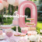 Rainbowq Party 0 Balloon Number 40 Inch For Boy Or Girl Big Pink 0-9 Foil Mylar Large 0 Number Balloon Happy 0Th Birthday Party