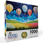 Cross & Glory - Starlit Tulip Soiree - 1000 Piece Jigsaw Puzzle For Adults | Moonlit Floral Scene With Hot-Air Balloons | Vibrant Colors