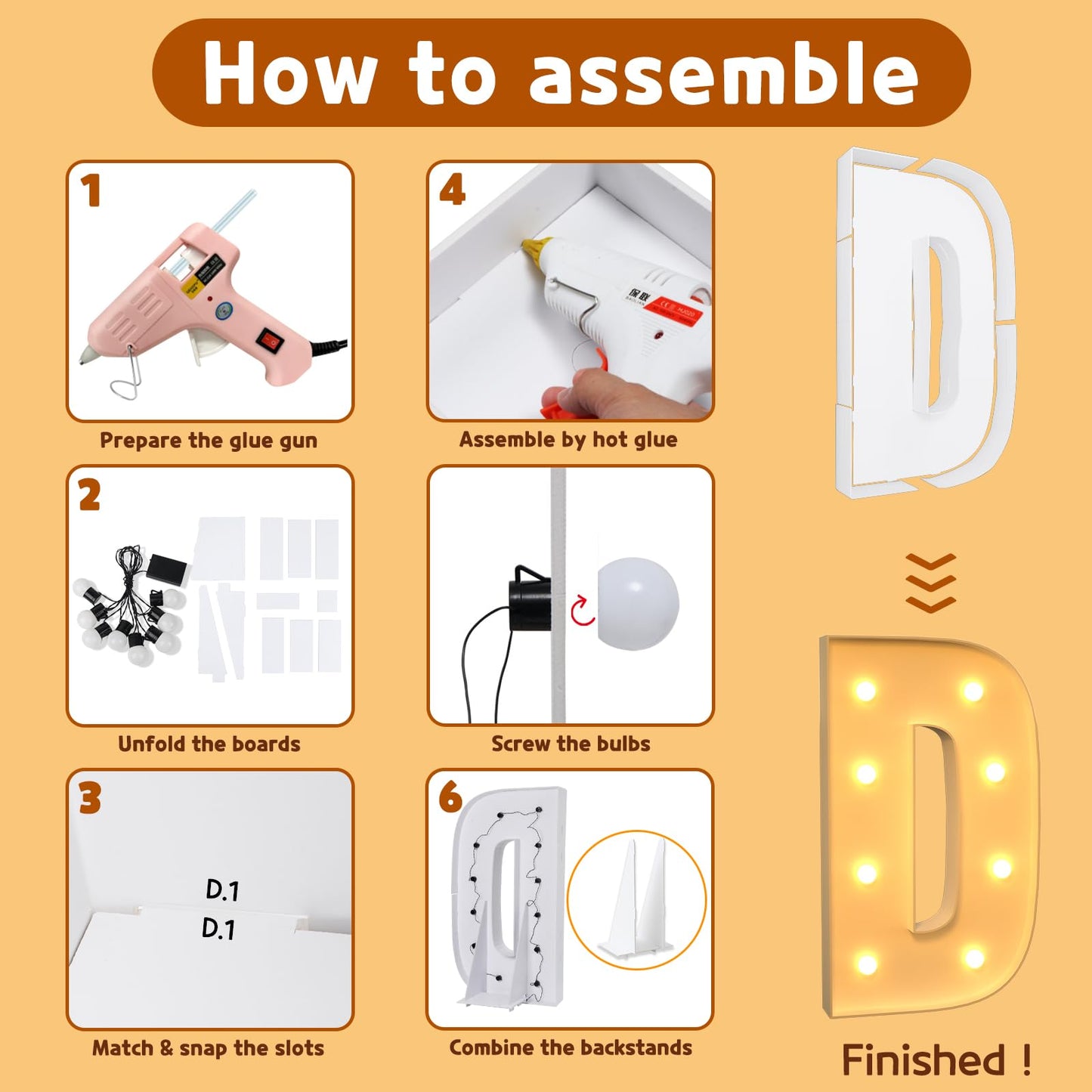 Imprsv Mosaic Letters, 3Ft Marquee Light Up Letters, Marquee Letters For Baby Shower Engagement Graduation Party Decor, Large Ma