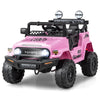Honey Joy Pink Ride On Truck, 12V Licensed Toyota Fj Electric Car For Kids, Shock Suspension, Led Lights & Music, Battery Powere