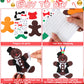 Yuxung 24 Sets Christmas Craft Kits for Kids DIY Gingerbread Man Necklace Crafts Kit Xmas Foam Crafts for Kids Christmas Holiday