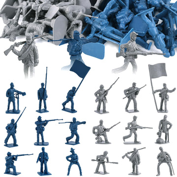 LovesTown 80PCS Army Men Toy Soldiers  Plastic Civil War Army Men Military Action Figures Toy for Kids Classroom Projects History Class Lessons  Birthday Gift