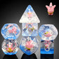 Patrick Star Resin DND Dice Set,DNDND 7PCS Dungeons and Dragons Dice with Velvet Bag for D&D Role Playing Games and Tabletop Gam