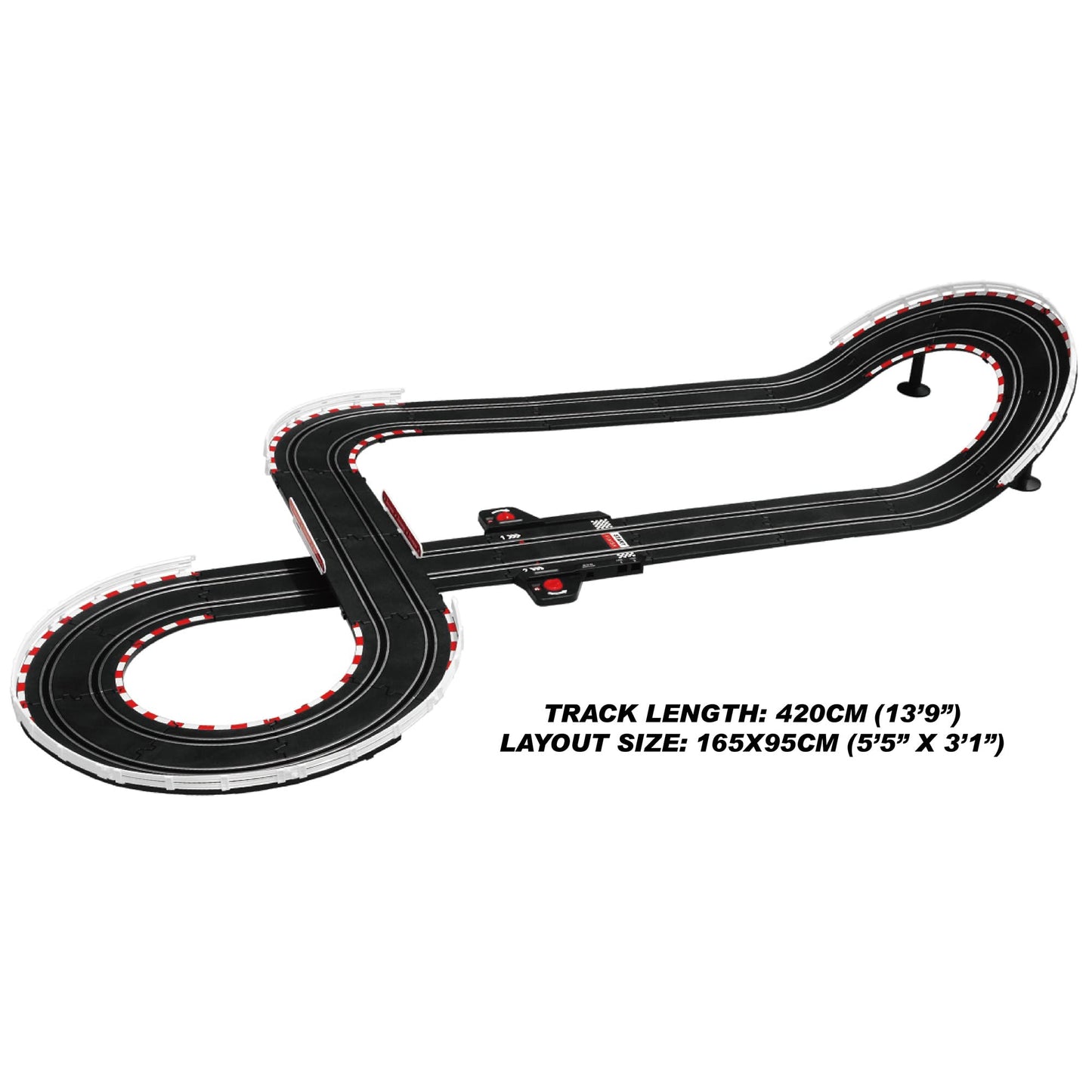 Joysway Super 251 USB Power Slot Car Racing Set with LED Headlights, Magnetic Base & Lap Counter, Ages 8+, Model 2251