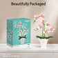 RECROQUO Orchid Flower Bouquet Set - 718 PCS Artificial Orchids with Vase, Pink, Green & White - Perfect for Mother's Day & Birthdays