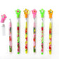 TINYMILLS 24 Pcs Flamingo Tropical Luau Multi Point Stackable Pencil with Eraser for Flamingo Luau Birthday Party Favor Prize Ca