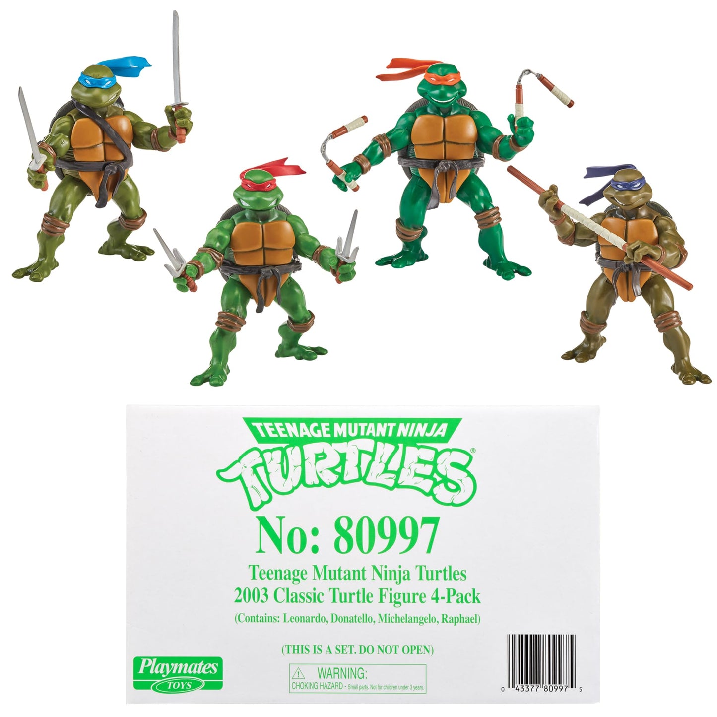 Teenage Mutant Ninja Turtles: Classic 4 2003 Turtles 4-Pack Figure Bundle