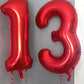 40 Inch Red 13 Number Balloons Giant 13 Or 31 Balloons Red Birthday 13 Balloons 13Th Birthday Anniversary Events Party Decoratio