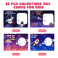 DEKWELL 24 Packs Valentine's Cards with Fidget Sensory Spinners, Small Plastic Gifts for Kids Classroom Party Exchange