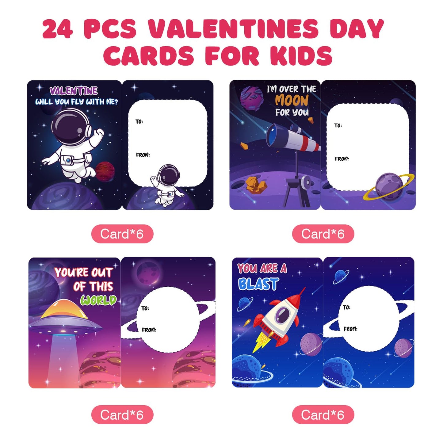 DEKWELL 24 Packs Valentine's Cards with Fidget Sensory Spinners, Small Plastic Gifts for Kids Classroom Party Exchange
