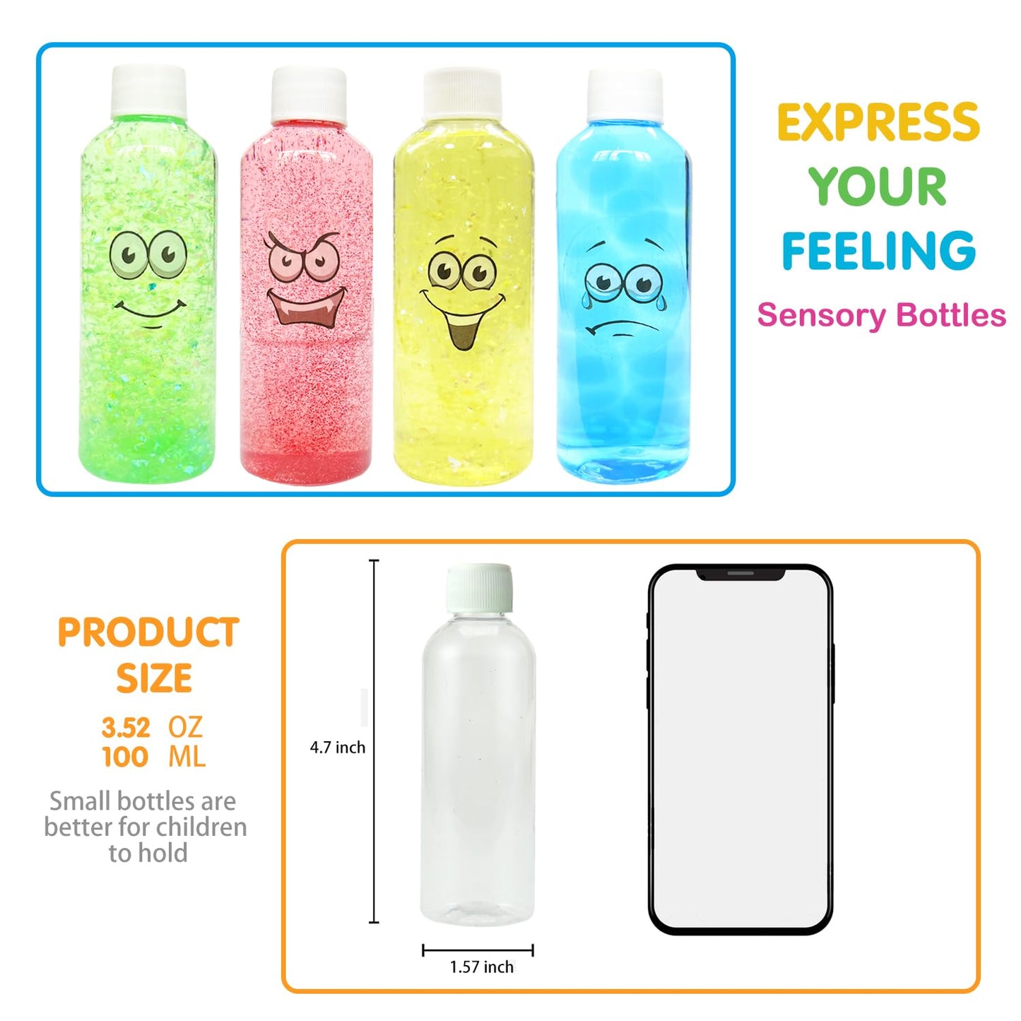 Vmnlooking Calm Down Sensory Bottles For Calm Down Corner Items, Calming Sensory Toys, Sensory Bottles For Social Emotional Lear