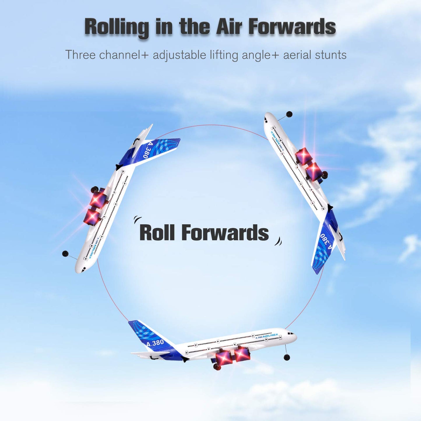 Goolrc A380 Rc Airplane, 2.4G 3Ch Remote Control Airplane, Easy To Fly Rc Plane For Beginner, Epp Foam Fixed Wing Aircraft Glide