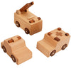 MONT PLEASANT Wooden Emergency Vehicle Toy Set of 3  Toddler Montessori Toys Ambulance Fire Truck Police Car Toys with Rolling Wheels  Kid Wooden Toy Vehicle Learning Educational Gift for Boys & Girls