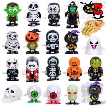 Toy Life 19 Pcs Halloween Wind Up Toys Halloween Party Favors For Kids Toddler Halloween Bulk Toys For Treat Bags Halloween Goodies Bag Stuffers Fillers Halloween Treats Toys For Kids Boys Girls