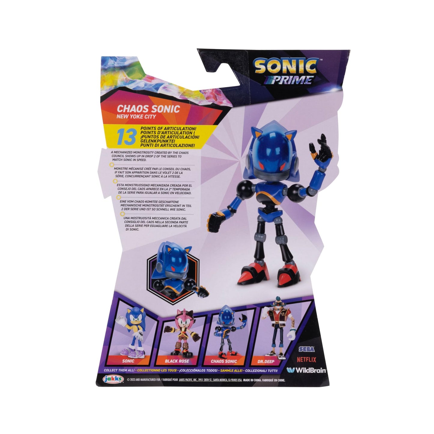 Sonic Prime 5-inch Chaos Sonic - Chaos Council Action Figure 13 Points of Articulations. Ages 3+ (Officially Licensed by Sega an
