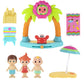 Cocomelon Family Beach Time Fun Playset - Features Jj, Tomtom & Yoyo With Sandcastle, Umbrella, Beach Chair, Towel, Beach Playset