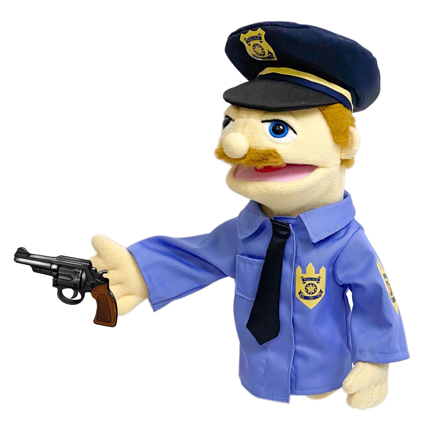 Okegztoa 16'' Entriloquist Puppet, Hand Puppet For Kids And Adults, Plush Policeman With Removable Mouth And Scalable Control Ro