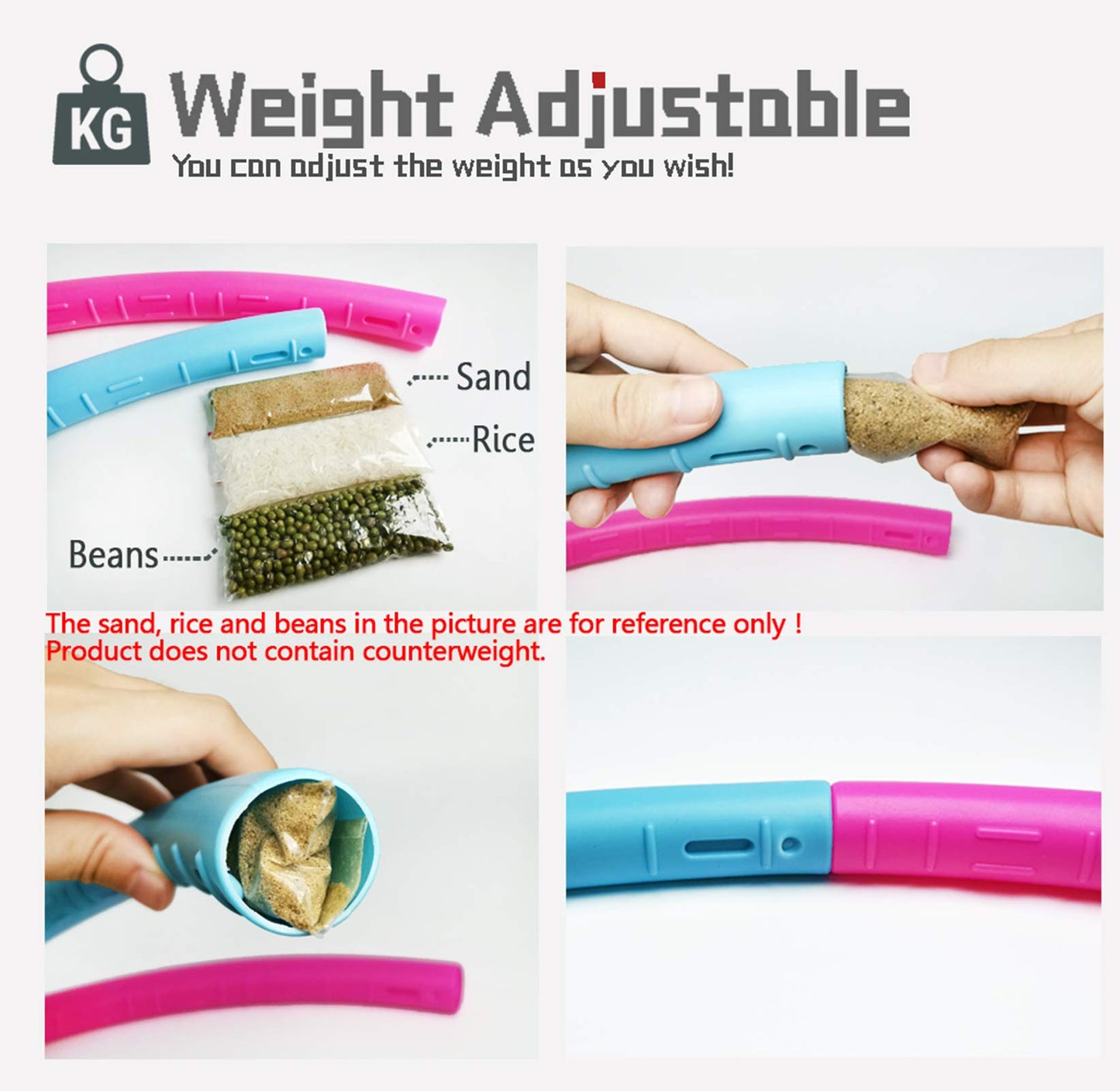 Beakabao Exercise Hoops Set For Kids(6 Parts), Weight And Size Adjustable Detachable Fitness Toys, Suitable For Gymnastics, Dance, Party, Games And Pet Training, 29 Inches