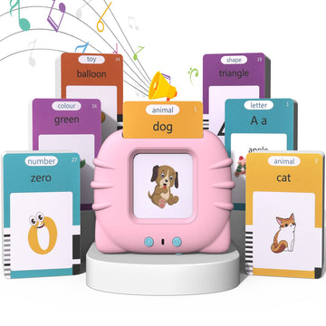 Globaltronics 510 Sight Words Talking Flash Cards Toddler Toys Pocket Speech For Toddlers, Talking Learning Flash Cards Educational Toys Sensory Toys For Boys And Girls (Pink), Medium
