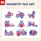 Toy Life Magnetic Tiles 68Pcs Princess Castle Magnet Tiles With Windows Art, Building Toys Girls Magnetic Tile For Toddlers 3+, Magnetic Tile Art For Kids Ages 4-8, Craft Toys Gifts For Kid