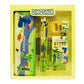 WingsCreations Kids Girls All in One Jungle Dinosaur Theme Stationery Set with 1 Pencil Box Case 2 Pencils 6 Crayon Colours1 Rul