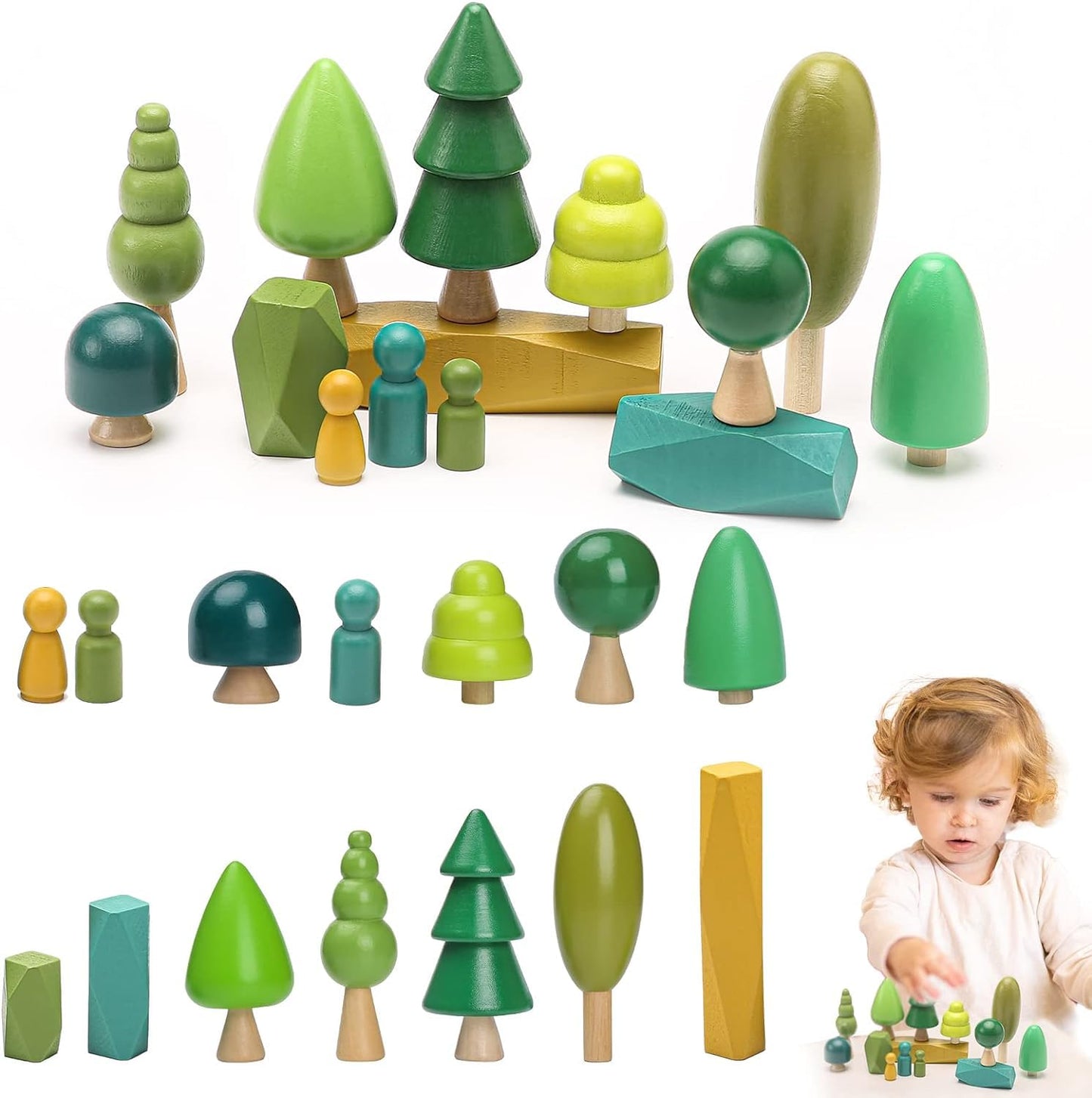 Jetmhh Wooden Tree Toys Balancing Stone Blocks | Wooden Sorting Stacking Balancing Stone Rocks | Stacking Toys For Toddlers 3+ |