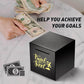 Piggy Bank Made Of Stainless Steel, Piggy Banks For Adults Coin Bank,Can Only Save The Piggy Bank That Cannot Be Taken Out (Travel.Fund(4.72 Inch-Black))