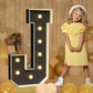 Imprsv Marquee Letters Black 3Ft: Black Party Decor - Light Up Letter J Large 3 Feet Tall - Party Decorations Letter For Birthda