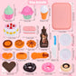 Pretend Dessert Food Toys Sets ,Play Food Set for Kids ,Cutting Toys Ice Cream and Cake,Plastic Cupcake, Baking Cookies,Pretend
