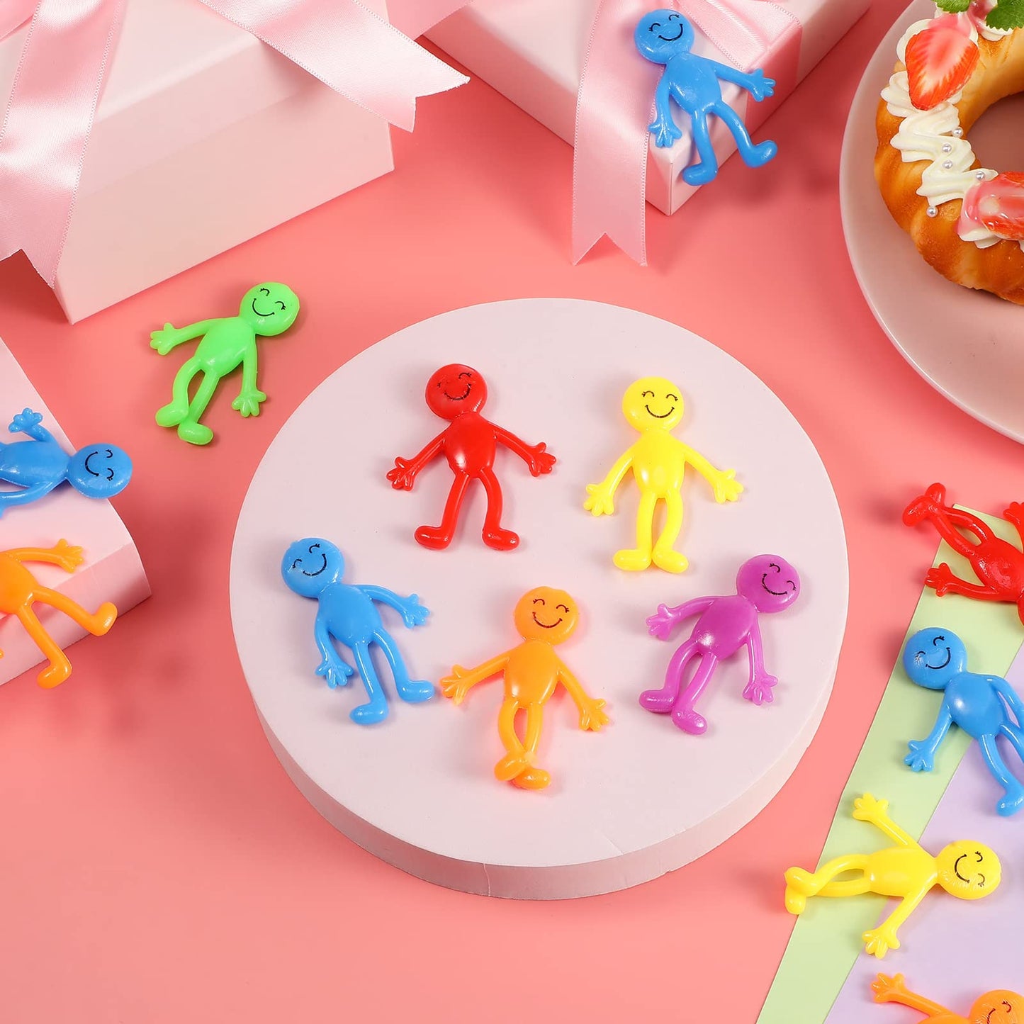 Tatuo 30 Pack Valentine Day Cards and Bendable Figures Set Valentines Greeting Cards Gifts for Prize Exchange Gift Party Favor