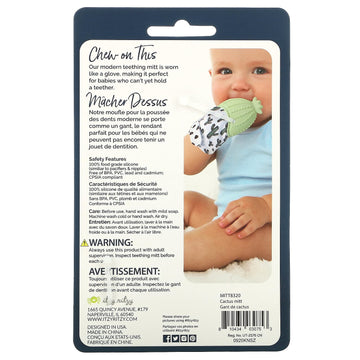 Itzy Ritzy Silicone Teething Mitt - Cactus, 1 Count, Adjustable Strap, Crinkle Sound, For Infants 3 Mos & Up, Model MITT8320