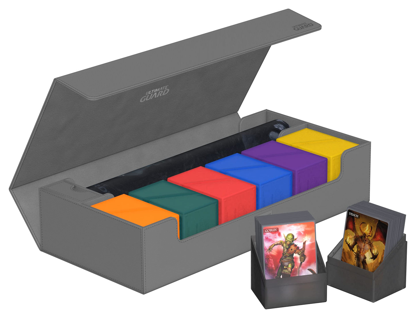 Ultimate Guard Superhive 550+, Deck Case For 550 Double-Sleeved Tcg Cards, Grey, Compatible With Boulders, Magnetic Closure & Microfiber Inner Lining