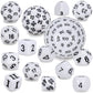 CiaraQ DND Polyhedral Dice Set (15pcs) D4-D100 Game Dice with Dice Bag for Dungeons and Dragons Role Playing Table Games (White