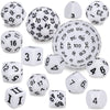 CiaraQ DND Polyhedral Dice Set (15pcs) D4-D100 Game Dice with Dice Bag for Dungeons and Dragons Role Playing Table Games (White