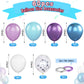 Paready Frozen Balloons, 60 Pcs 12 Inch Purple Blue Balloons White And Snow Confetti Latex Balloons For Girls Frozen Theme Party