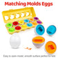 FQKIOMY Egg Toys for Toddlers,Montessori Geometric Eggs Early Fine Motor Skills Learning Color Shape Sorting Matching Game Easte