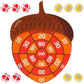 TEASIK Thanksgiving Acorn Dart Board - Fall Crafts for Kids Halloween & Thanksgiving Decorations with 10 Balls Autumn Party Wall Decor for Family Game Night (21.3x16.5 Inch)