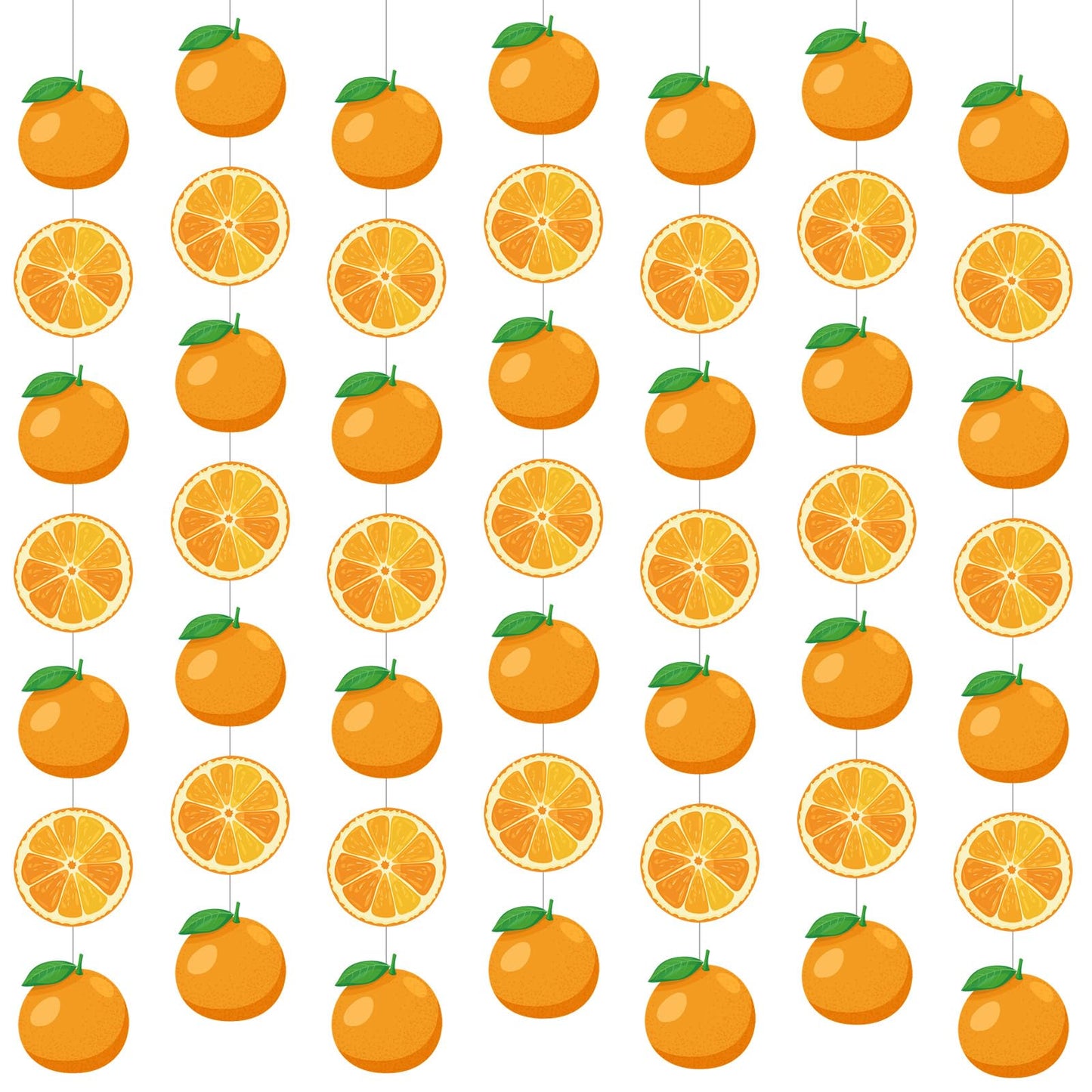 Daifunli 8 Pcs Orange Party Decorations Citrus Slice Birthday Hanging Garlands Banner Tangerine Paper Cutouts Streamer for Littl