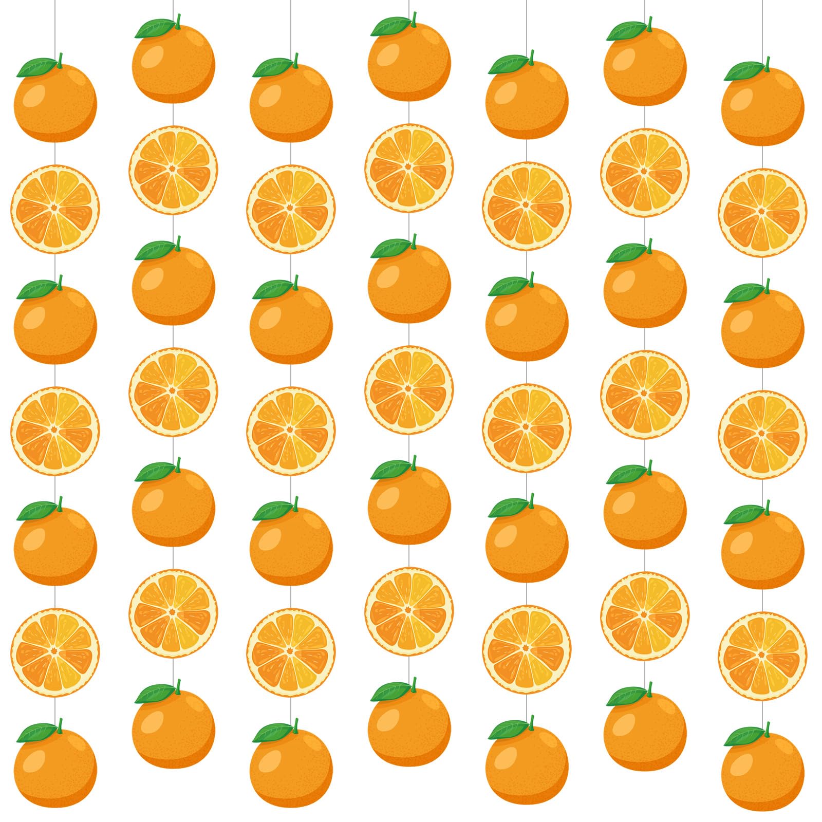 Daifunli 8 Pcs Orange Party Decorations Citrus Slice Birthday Hanging Garlands Banner Tangerine Paper Cutouts Streamer for Littl