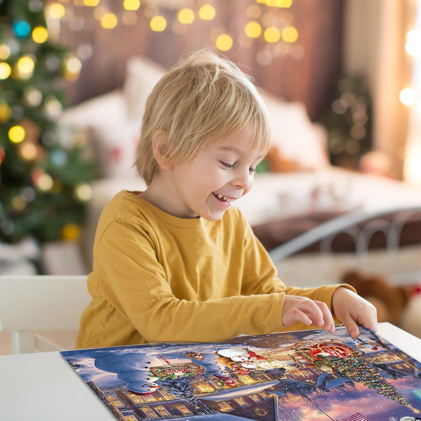 Nattork Jigsaw Puzzle 1000 Pieces for mature-themeds  Christmas Snowy Night Challenging mature-themed Puzzles for Christmas Decor & Gift