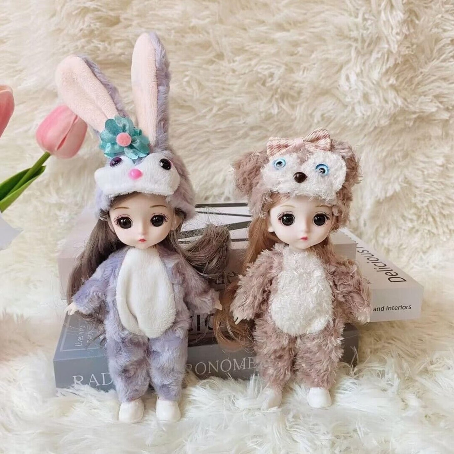 Sufeasdf 4 Pcs 6 Inch Princess Girl Mini Cute Dolls, Sister Small Princess Dolls, Miniature Dolls Little Girl For 3+ Year Old Gi