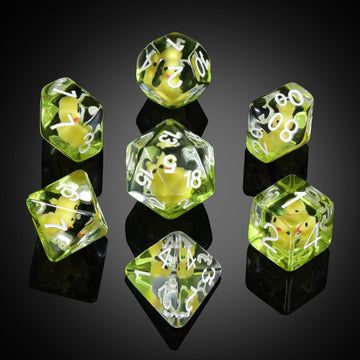 Chicken Dungeons and DragonsDice Set, DNDND 7PCS Resin DND Dice Set with Velvet Bag for D&D Role Playing Games and Tabletop Game