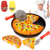 Liberty Imports 11 PCS Pizza Party Toy Play Set for Kids, Pizza Pie Pretend Play Food - Slice and Serve Plastic Kitchen Cooking 