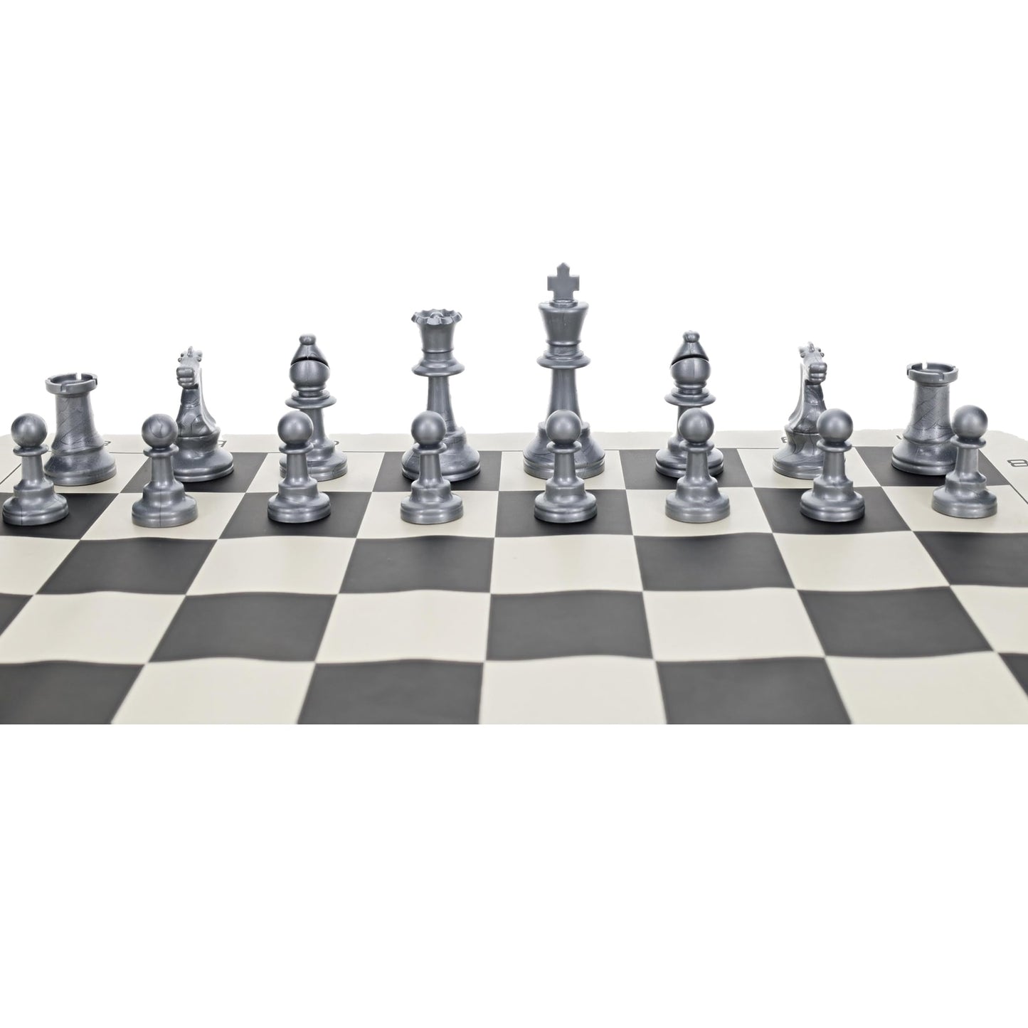 We Games Color Bright Plastic Staunton Tournament Chess Pieces With 3.75 In. King - Half Chess Set Of Chess Pieces Only, Silver