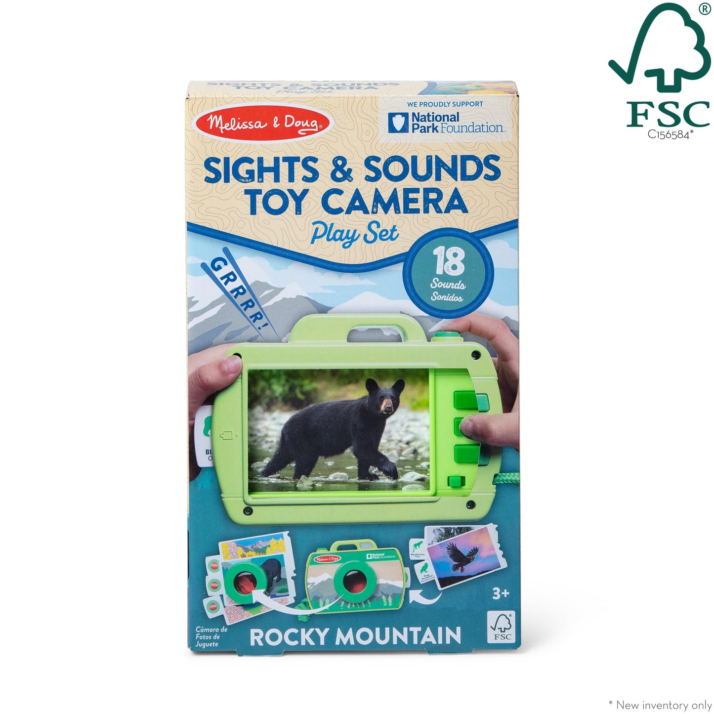 Melissa & Doug Rocky Mountain National Park Sights and Sounds Wooden Toy Camera Play Set - FSC Certified