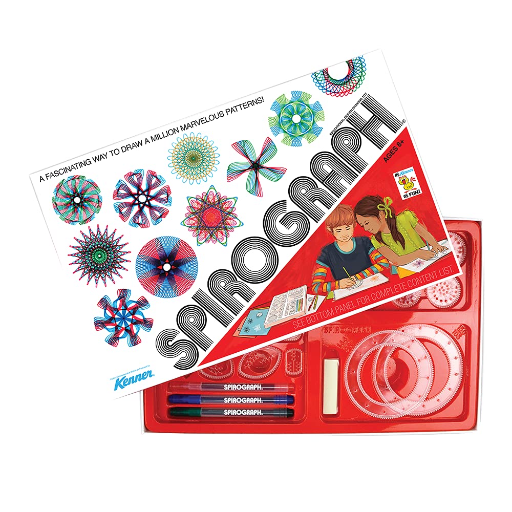 Spirograph Retro Deluxe Set - Arts and Crafts, Kids Toys, Art Supplies, Craft Supplies, Drawing Kit, Spiral Art, Reproduction of