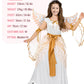 Spooktacular Creations Halloween Angel Costume For Girls, Golden White Angel Dress For Kids For Halloween Roleplay Themed Party