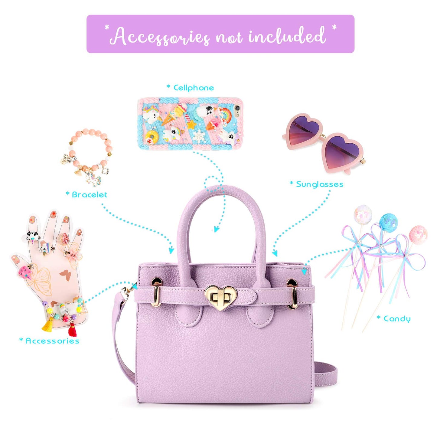 Mibasies Kids Purse For Little Girls Gift Toddler Crossbody Handbags(Purple)