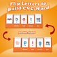 Aizweb CVC Word Games Flash Cards - Phonics Learning Toy for Preschool & Kindergarten - Yellow, 0.6x5.7x10.8in, Educational Spelling Activity